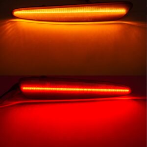 NSLUMO LED Side Marker Lights for Chevy Corvette C6 Z06 ZR1 2005-2013 Smoked Lens Amber Front & Rear Red C6 Marker Lights Replace OEM Sidemarker Lamps