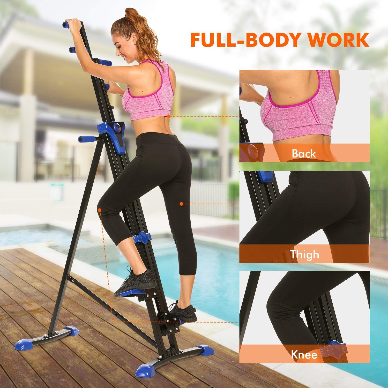 Vertical Climber Home Gym Exercise Folding Climbing Machine Exercise Bike for Home Body Trainer Stepper Cardio Workout