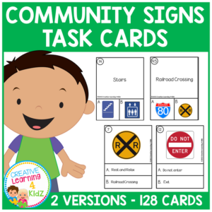 community signs task cards survival signs