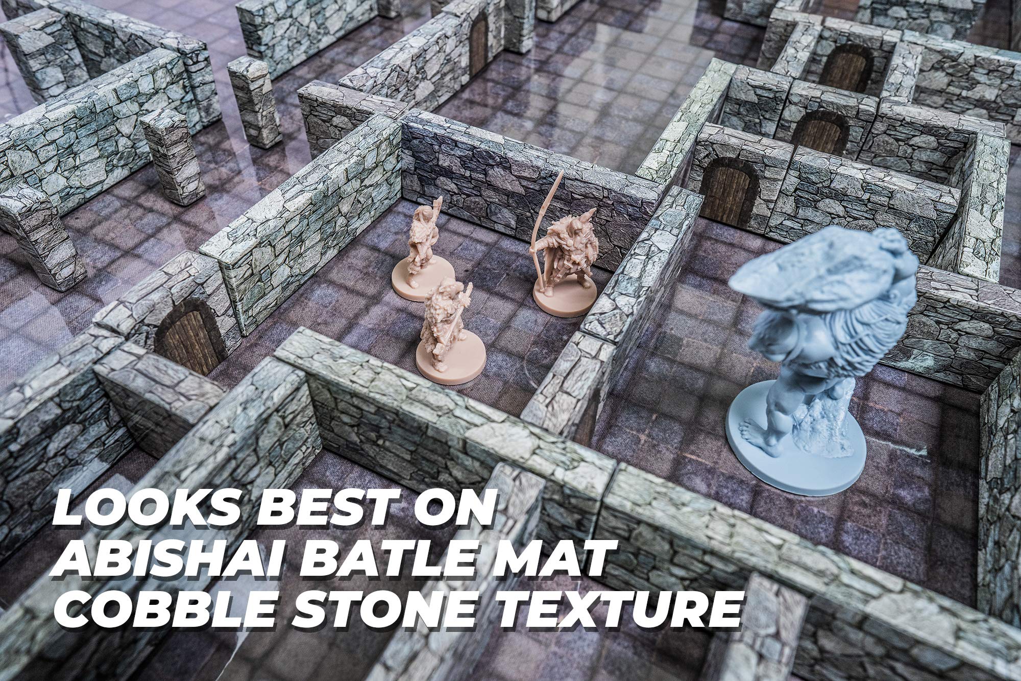 DIY Modular Dungeon Wall System - Stone Graphic 28mm Miniature Roll Playing Game - Dungeons and Dragons Maps - DND Role Play - Battle Grid Mat Accessory