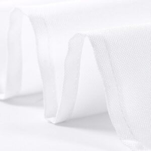 Ascoza 2pack 60x102 Inch White Rectangular Tablecloth 6 Feet Table Cloth in Polyester Fabric for Wedding/Banquet/Restaurant/Parties