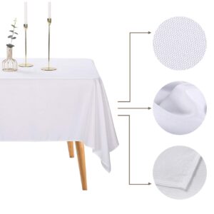 Ascoza 2pack 60x102 Inch White Rectangular Tablecloth 6 Feet Table Cloth in Polyester Fabric for Wedding/Banquet/Restaurant/Parties