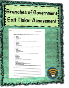 branches of government exit ticket assessment