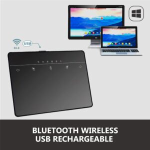 KeyMecher Mano Wired+Wireless Trackpad, Compatible with Windows 10/11, Multi-Gesture Bluetooth Touchpad Mouse for Computer, Laptop, PC, and Notebook