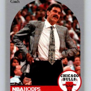 1990-91 NBA Hoops #308 Phil Jackson Chicago Bulls CO Official Basketball Trading Card