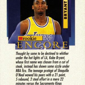 1996-97 Fleer Ultra #266 Kobe Bryant Basketball Card Lakers - Encore Rookies