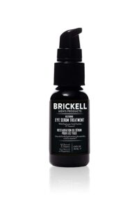 brickell men's dark circle under eye treatment serum for men, natural and organic eye gel to firm men's wrinkles, reduce dark bags under eyes, and promote youthful skin, 0.65 ounce, unscented