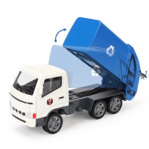 1/60 scale diecast metal garbage truck toy, mini waste management recycling truck toys for kids boys