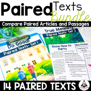 paired texts bundle - comparing 2 similar passages or articles for grades 3-5