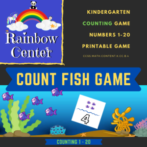 count fish game - kindergarten - counting the number of fish objects - printable game