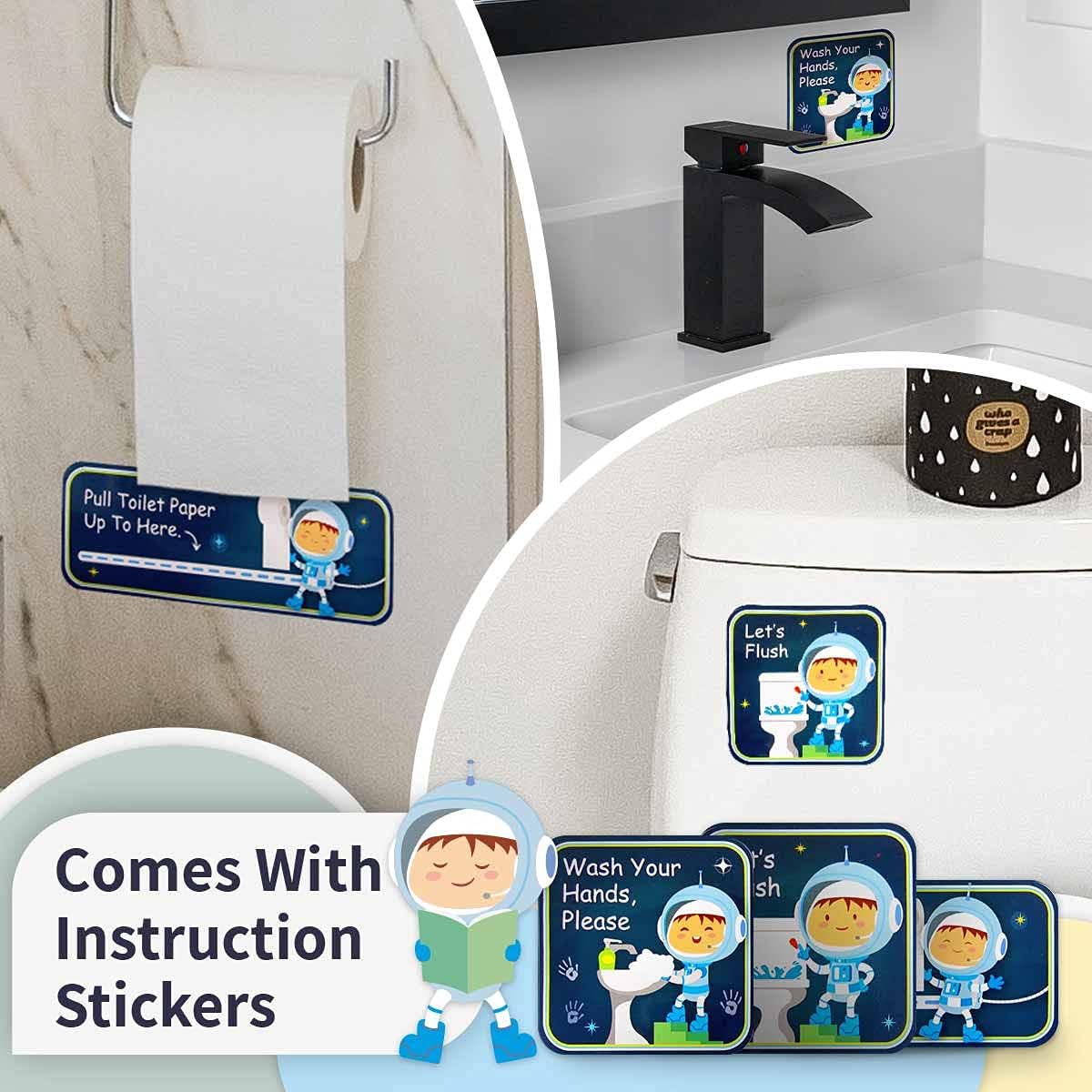 PUTSKA Space Potty Training Chart for Toddlers Boys & Girls - Potty Training Stickers for Girls Potty Training Toilet and Boys. A Sticker Chart for Kids Potty Training Rewards. Toddlers Potty Chart