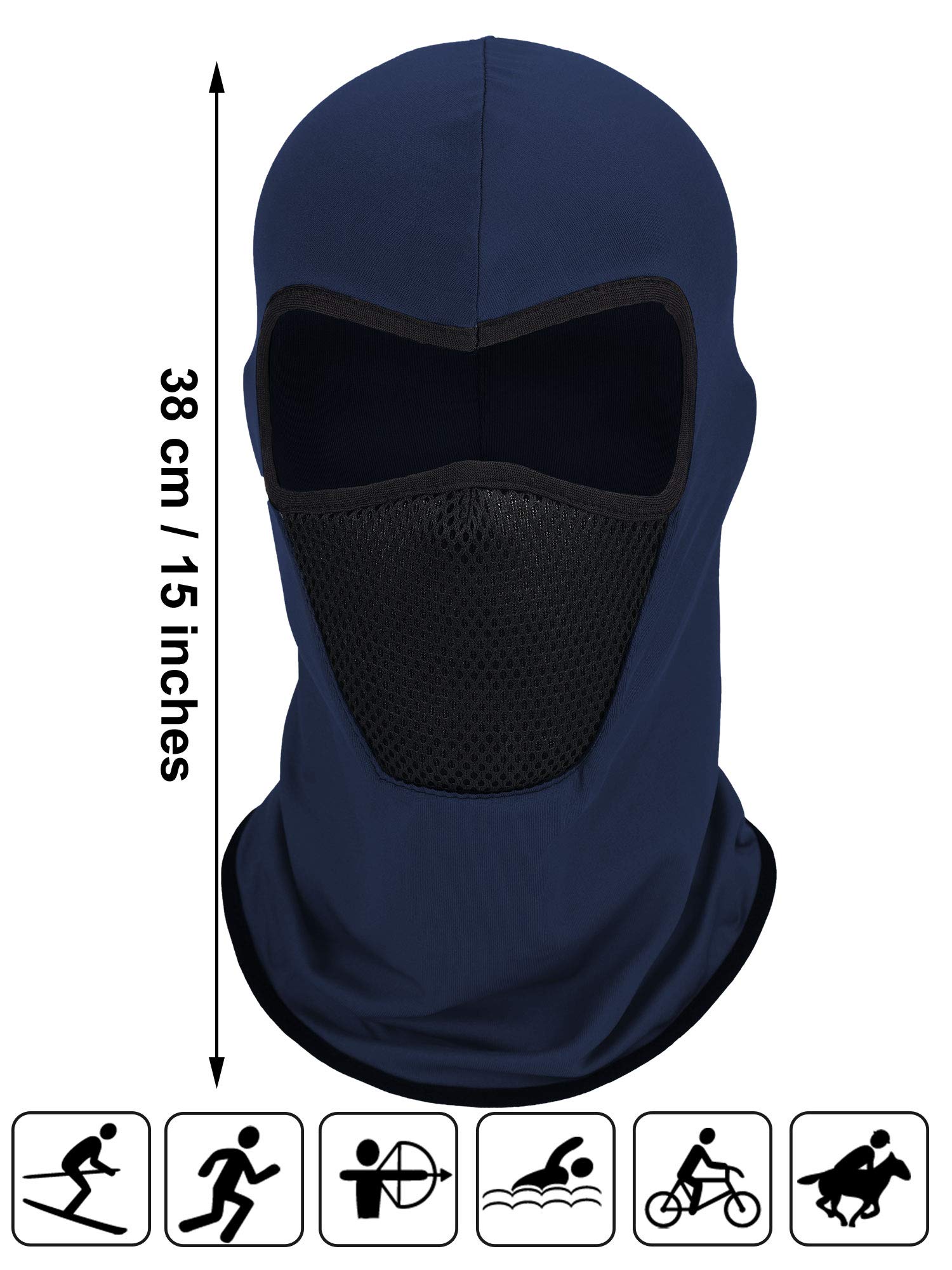 6 Pieces Summer Balaclava Face Mask Breathable Sun Dust Protection Mask Long Neck Cover for Outdoor Activities (Grey, Purple, Black, Navy Blue)