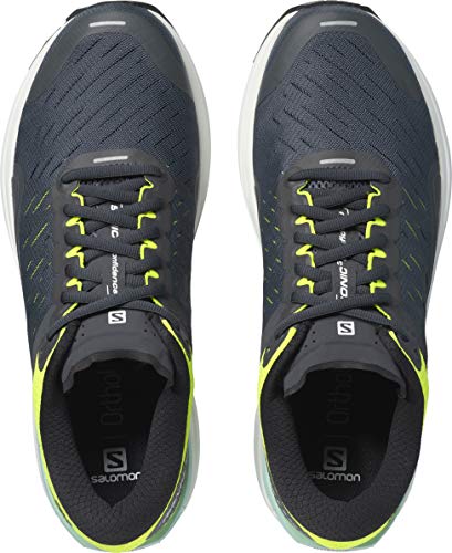 Salomon Sonic 3 Confidence Road Running Shoes for Men, Ebony/White/Safety Yellow, 7