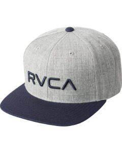 rvca men's adjustable snapback hat, grey heather/na, os