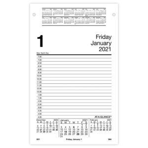 2021 daily desk calendar refill by at-a-glance, 5" x 8", loose-leaf, pad style (e4585021)