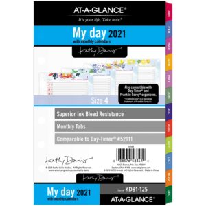 2021 daily & monthly planner refill by at-a-glance, 52111 day-timer, 5-1/2" x 8-1/2", size 4, kathy davis (kd81-125-21)
