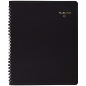2021 monthly planner by at-a-glance, 8" x 10", large, black (701300521)