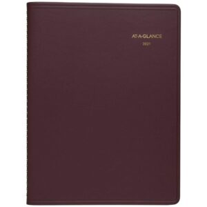 2021 monthly planner by at-a-glance, 7" x 8-3/4", medium, winestone (701205021)