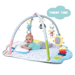 GUND Baby GUND Tinkle Crinkle & Friends Arch Activity Gym Playmat Sensory Stimulating Plush 8-Piece Set, White