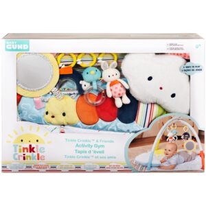 GUND Baby GUND Tinkle Crinkle & Friends Arch Activity Gym Playmat Sensory Stimulating Plush 8-Piece Set, White