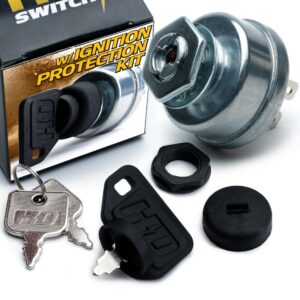 hd switch replaces toro, lawnboy z310 timecutter zx440 zx525 starter ignition key switch - ultimate dual protection upgrade - 3 keys & free carabiner
