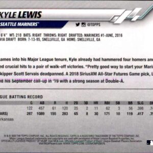 2020 Topps Opening Day #17 Kyle Lewis RC Rookie Seattle Mariners MLB Baseball Trading Card