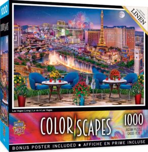 masterpieces 1000 piece jigsaw puzzle for adults, family, or kids - las vegas living - 19.25"x26.75"