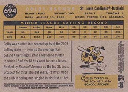 2009 Topps Heritage #694 Colby Rasmus St. Louis Cardinals (High Series) MLB Baseball Card (RC - Rookie Card) (SP - Short Print) NM-MT