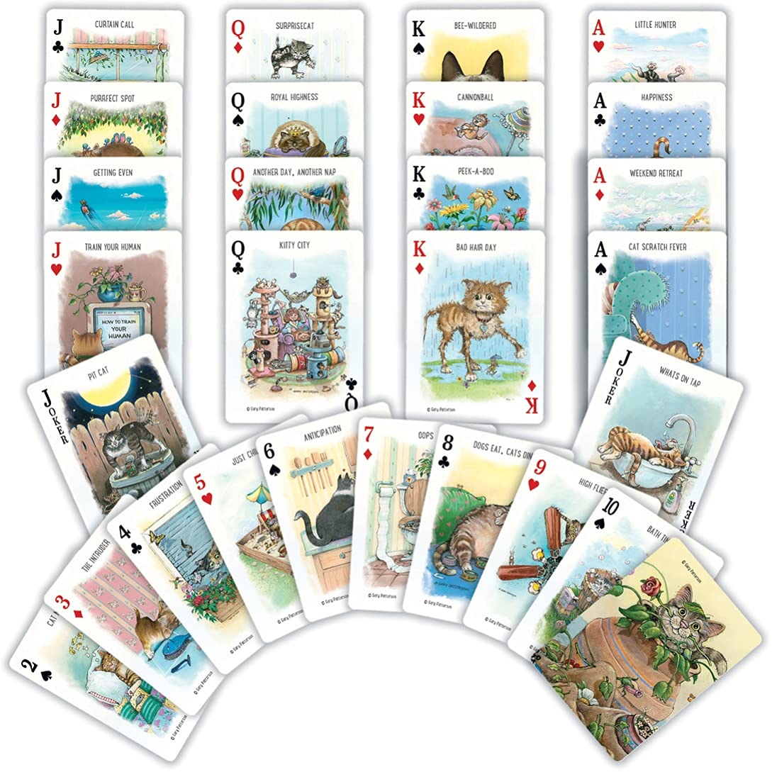 MasterPieces Officially Licensed Cats Playing Cards - 54 Card Deck for Adults