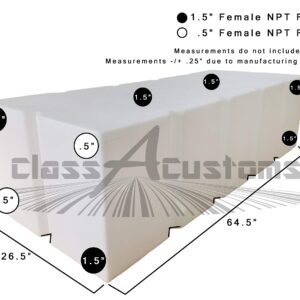 Class A Customs | T-12500 | One (1) RV Fresh Water 125 Gallon Tank, Grey Water | Ribbed for Extra Support