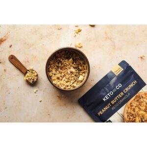 Keto Peanut Butter Crunch Granola by Keto and Co | Just 2.7g Net Carbs Per Serving | Gluten Free, Low Carb, Diabetic Friendly, Naturally Sweetened, No Added Sugar, Non-GMO | (10 Servings)