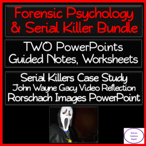 forensic psychology & serial killers lesson bundle: two powerpoints, two activities +