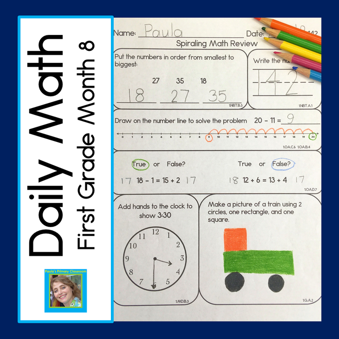 Daily Math First Grade Month 8