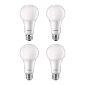 philips led 3-way flicker-free a21 bulb, eyecomfort technology, 2150/1600/620 lumen, soft white light(2700k), 150/100/50 watt equivalent, e26 base, title 20 compliant (california only), pack of 4