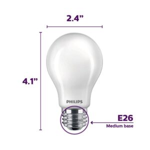 Philips LED Flicker-Free A19 Light Bulb, EyeComfort Technology, Dimmable Warm Glow Effect, 450 Lumen, 2700-2200K, 5W=40W, E26 Base, Title 20 Certified, 8-Pack