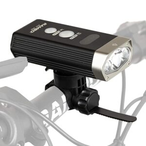 Rambo Bikes Pro Hunter Ultra Bright Flashlight - 1100 Lumens White and Green LED Light - USB Rechargeable LED Headlight, Powerbank, IPX-6 Waterproof Bicycle Light - 3 Light Modes, Impact Resistant