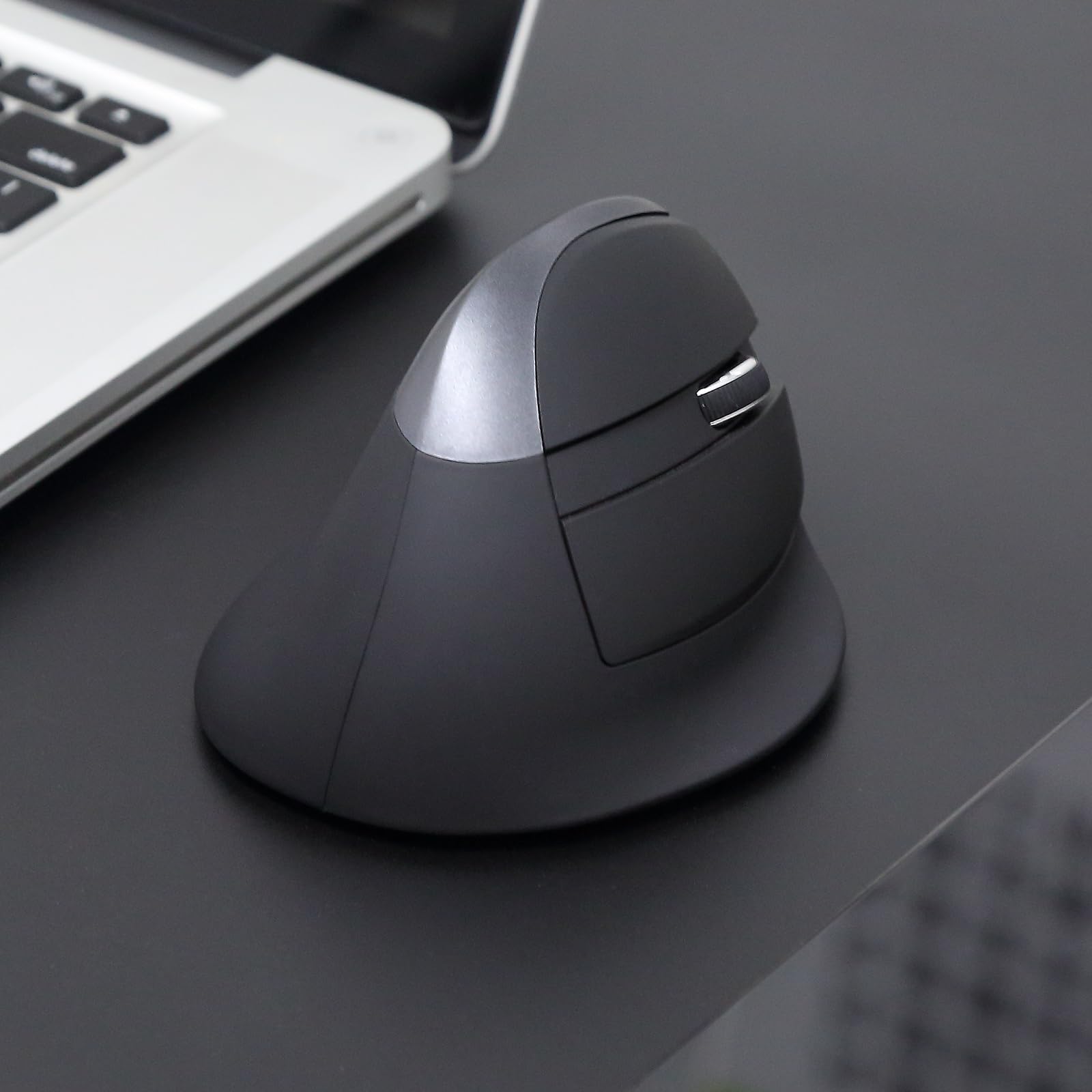 DeLUX Wireless Vertical Mouse, Small Silent Ergonomic Mouse with BT 5.0 and USB Receiver, 6 Buttons and 4000 DPI, RGB Rechargeable Mouse for Carpal Tunnel (M618mini-Iron Gray)