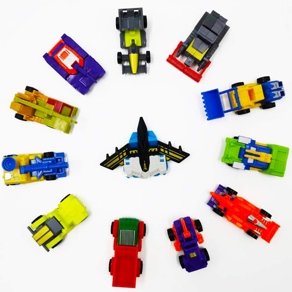 SCKTYZS Morphing Robot Construction Toy Cars Mini Pull Back Vehicles Set of 16 Action Figure Party Supplies Birthday Favors Decorations Kit for Toddlers Kids Boys Prizes Goodie