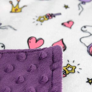 Baby Car Seat Canopy Cover - Unicorn and Rainbows with Purple Minky Dot