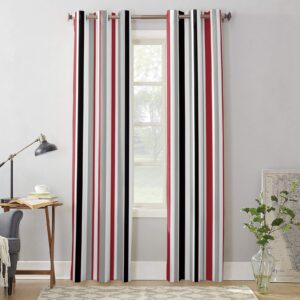 babe maps customized window curtains panel 84 inch length 2 panels modern window treatment drapes for bedroom living room - vertical stripes black white red grey