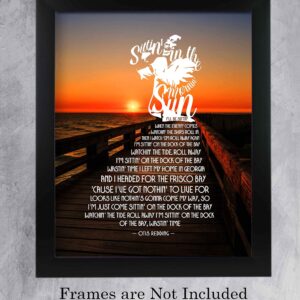 Sittin' On The Dock Of The Bay - Otis Redding Music Decor Wall Art, This Wall Decor Music Poster is A Great Print For Music Room, Office Decor, Home Decor, or Room Decor Aesthetic, Unframed - 11x14