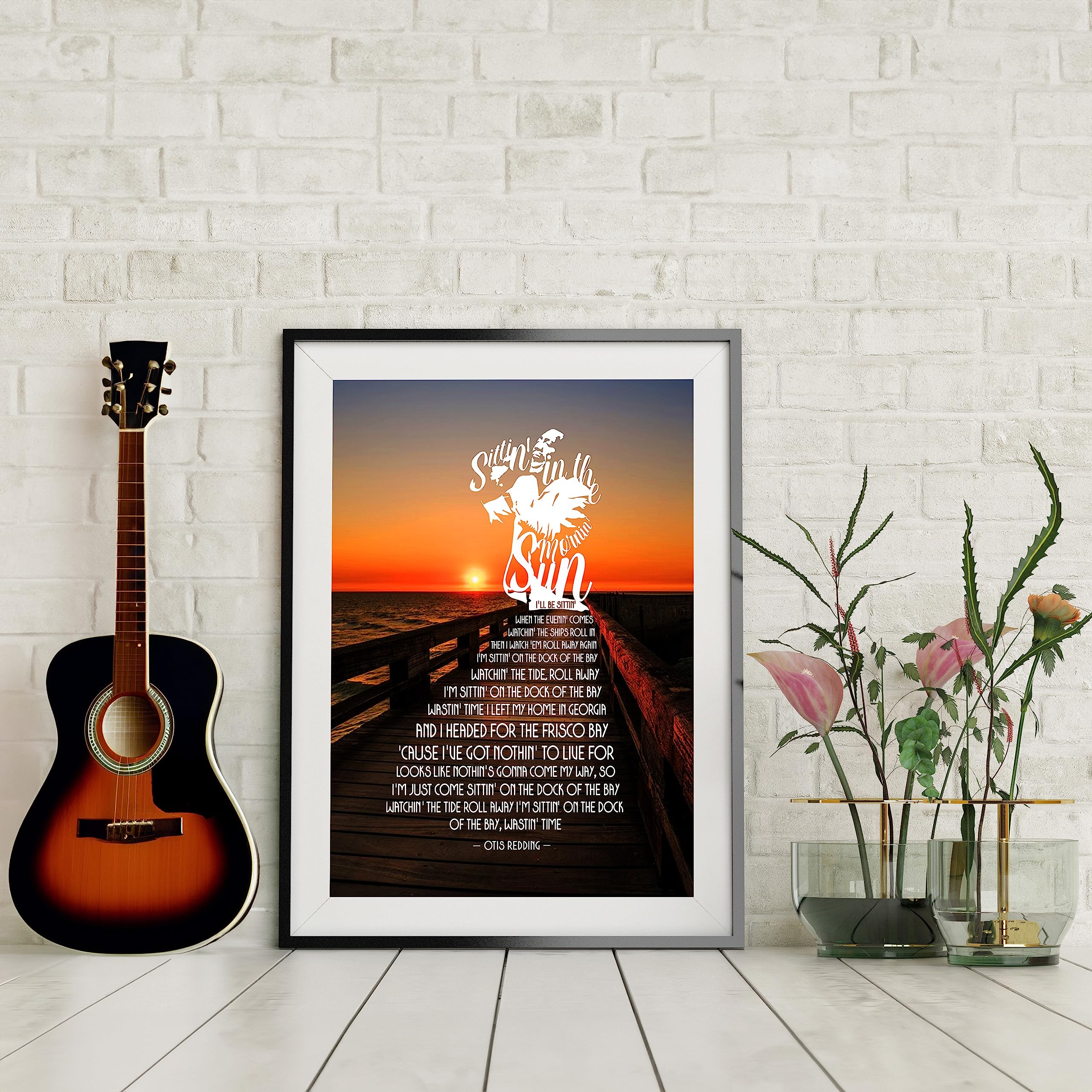 Sittin' On The Dock Of The Bay - Otis Redding Music Decor Wall Art, This Wall Decor Music Poster is A Great Print For Music Room, Office Decor, Home Decor, or Room Decor Aesthetic, Unframed - 11x14