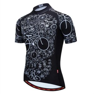 uriah men's cycling jersey short sleeve reflective with rear zippered bag skull bike size xl