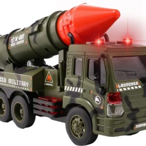 PowerTRC Friction Powered Military Missile Launcher Truck with Lights and Sound