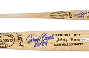 Johnny Bench Cincinnati Reds Autographed Louisville Slugger Bat with "HOF 89" Inscription - Autographed MLB Bats