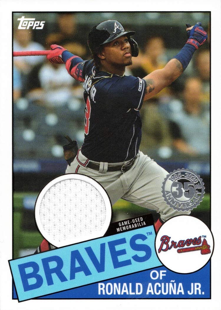 2020 Topps 1985 Relics #85R-RA Ronald Acuna Jr. Game Worn Braves Jersey Baseball Card