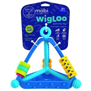 mobi wigloo baby sensory toys from infants to toddlers - baby toys for hand eye coordination and developmental brain function - food grade silicone - 6 month old baby toys - teething toy