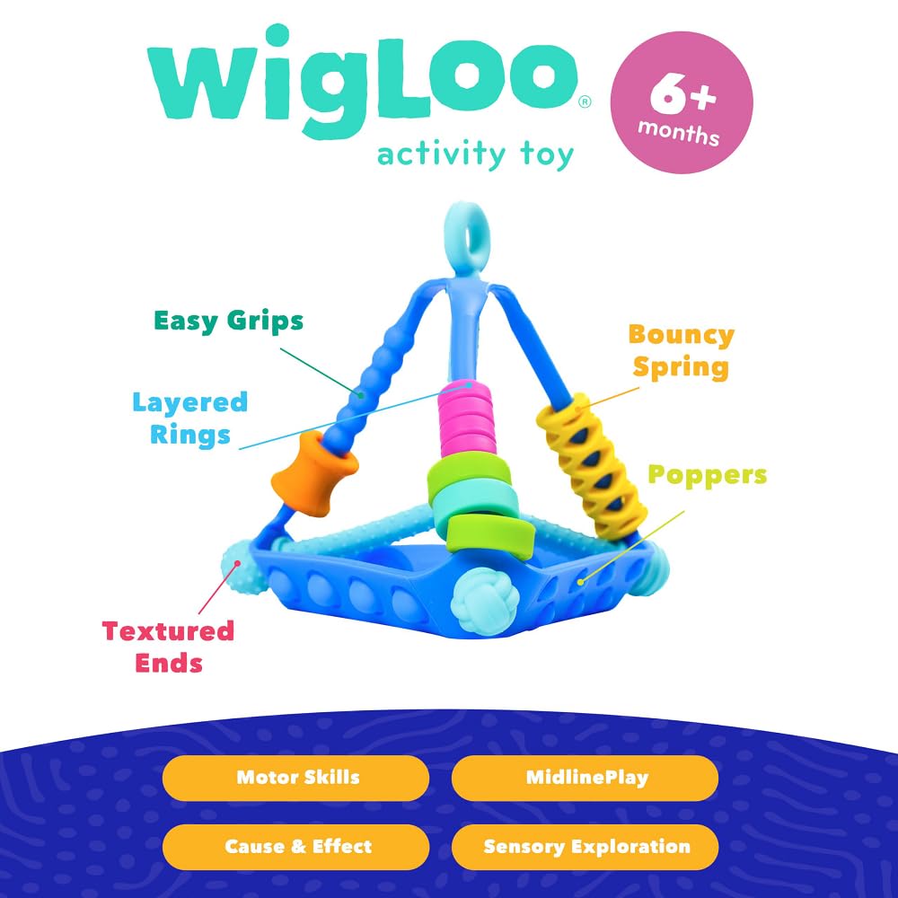 MOBI WIGLOO Baby Sensory Toys from Infants to Toddlers - Baby Toys for Hand Eye Coordination and Developmental Brain Function - Food Grade Silicone - 6 Month Old Baby Toys - Teething Toy