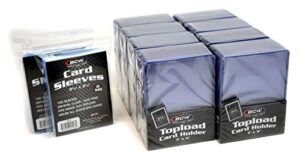 bcw 200 top loaders + penny sleeves | 200 each: trading card sleeves & toploaders for cards | for your tcg, pokemon, mtg cards, ultra clear baseball card protectors for pro collectors and hobbyists