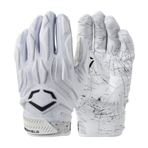 evoshield stunt padded football receivers gloves - white, 2x large